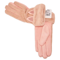 Gestrickte Damenhandschuhe mit Fleece-Futter (Rosa)
