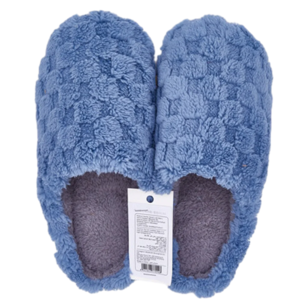 Hausschuhe Winter Herren flauschig, Größe 40-41 (Blau)