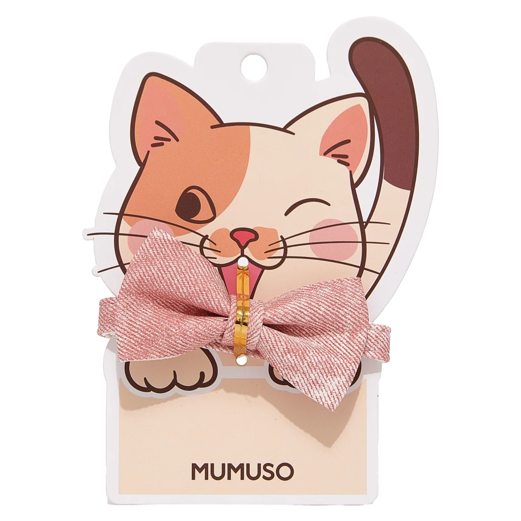 Haustierhalsband mit Schleife und Glöckchen (Rosa)