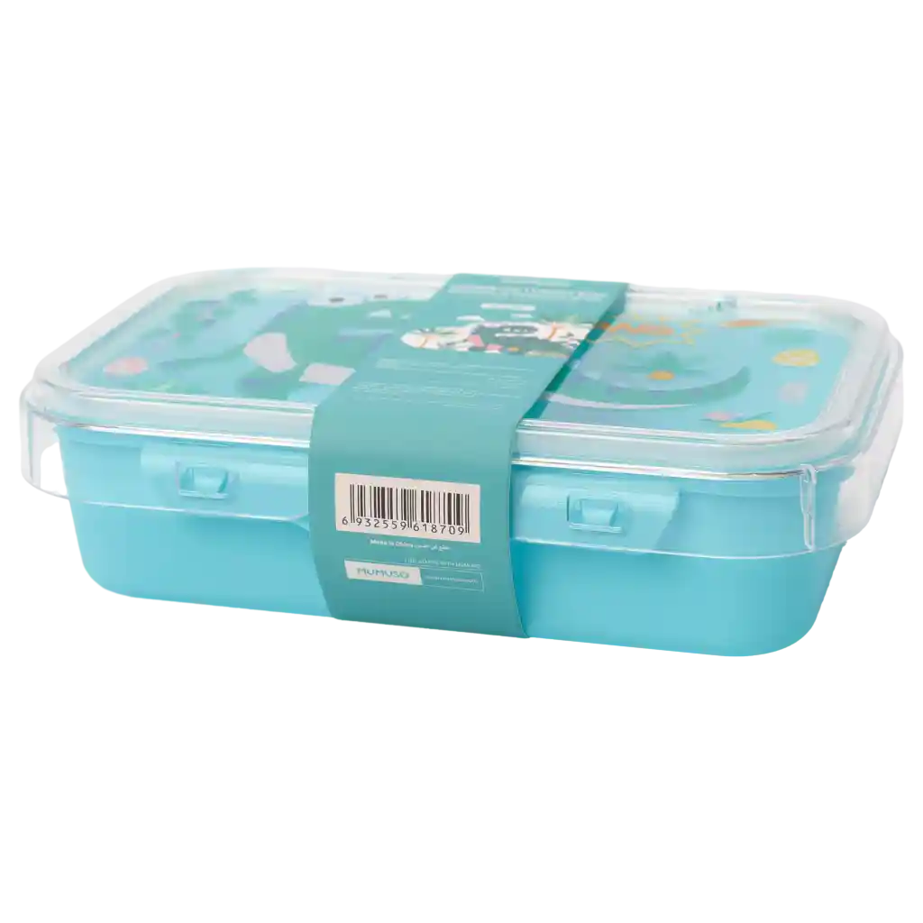 Lunchbox aus Kunststoff mit Dinosaurier-Design, 800 ml (Blau)