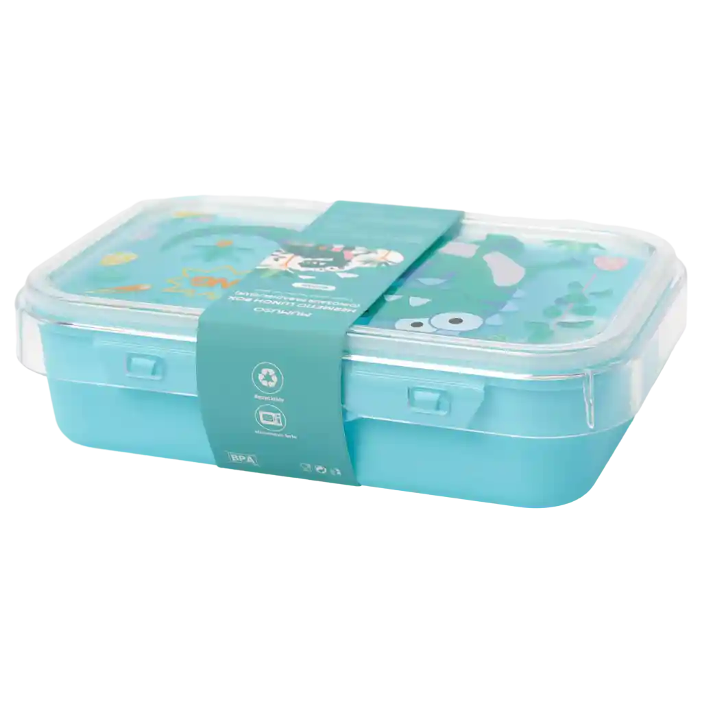 Lunchbox aus Kunststoff mit Dinosaurier-Design, 800 ml (Blau)