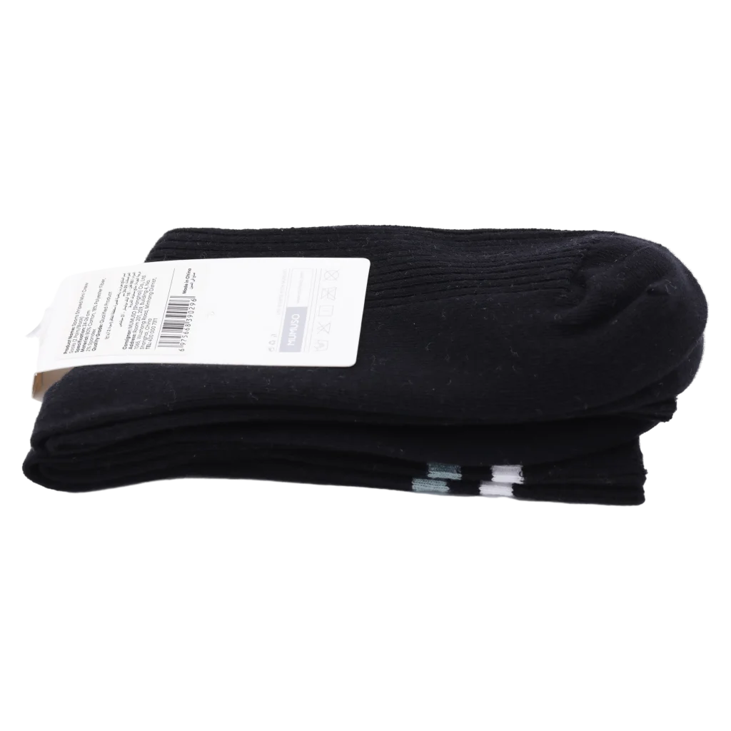 Herrensocken aus Baumwolle mit sportlichem Streifen-Design (Schwarz)