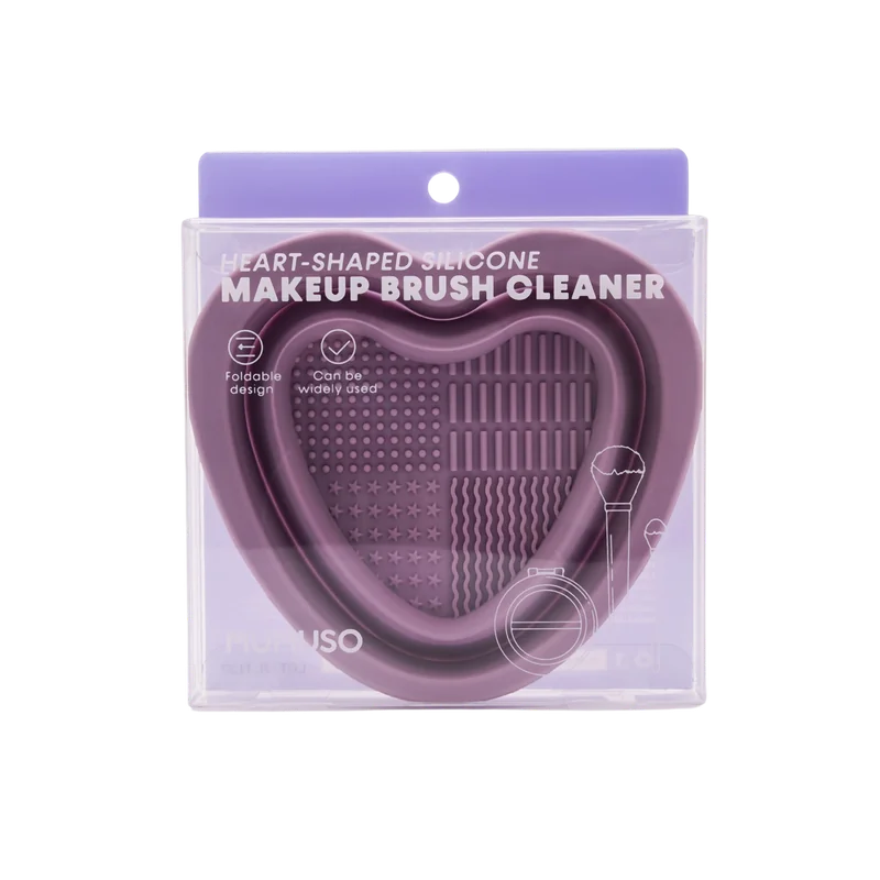Herzförmiger Silikon-Make-up-Pinselreiniger für Pinsel &amp; Quasten (Violett)