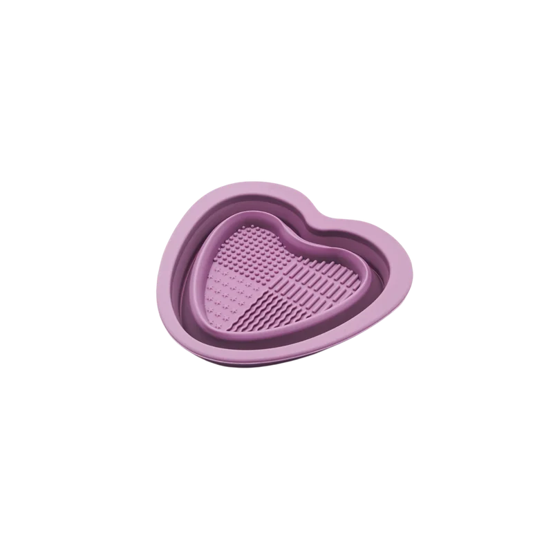 Herzförmiger Silikon-Make-up-Pinselreiniger für Pinsel &amp; Quasten (Violett)