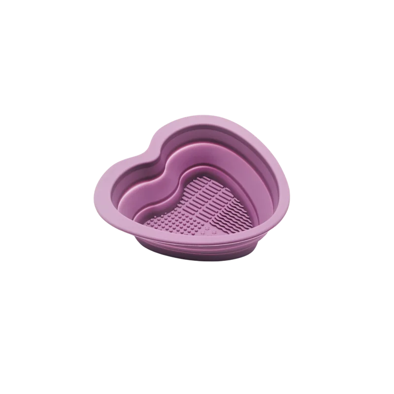 Herzförmiger Silikon-Make-up-Pinselreiniger für Pinsel &amp; Quasten (Violett)