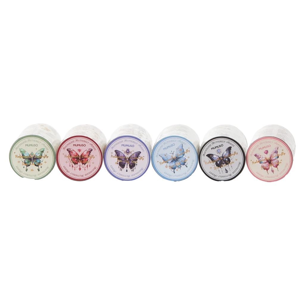 Holografisches Klebeband mit Schmetterlings-Design (Rot/Hellrosa/Hellblau/Grün/Schwarz/Lila)