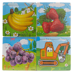 Holzpuzzle für Kinder mit Tier-Design, 2D-Lernspiel (Bunt)