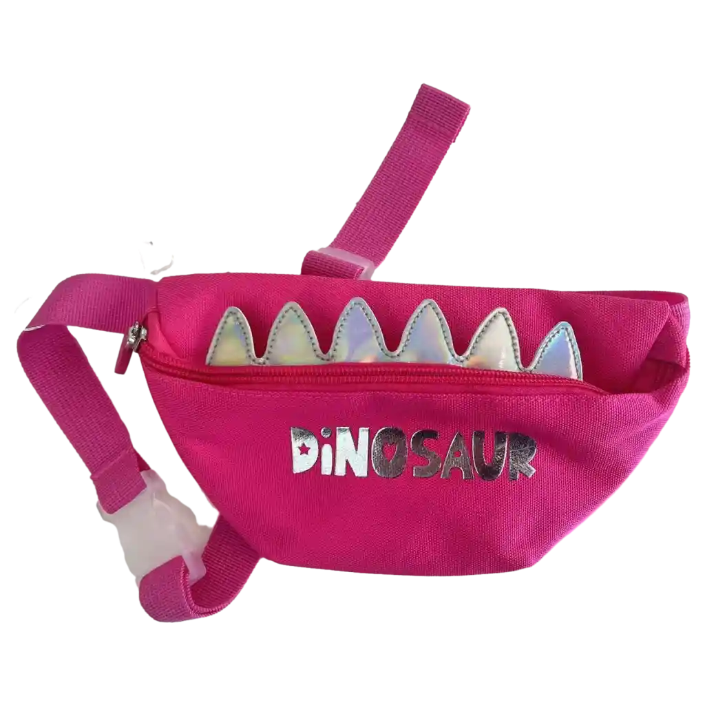 Kinder Bauchtasche aus Textilgewebe mit Dinosaurier-Design (Pink)