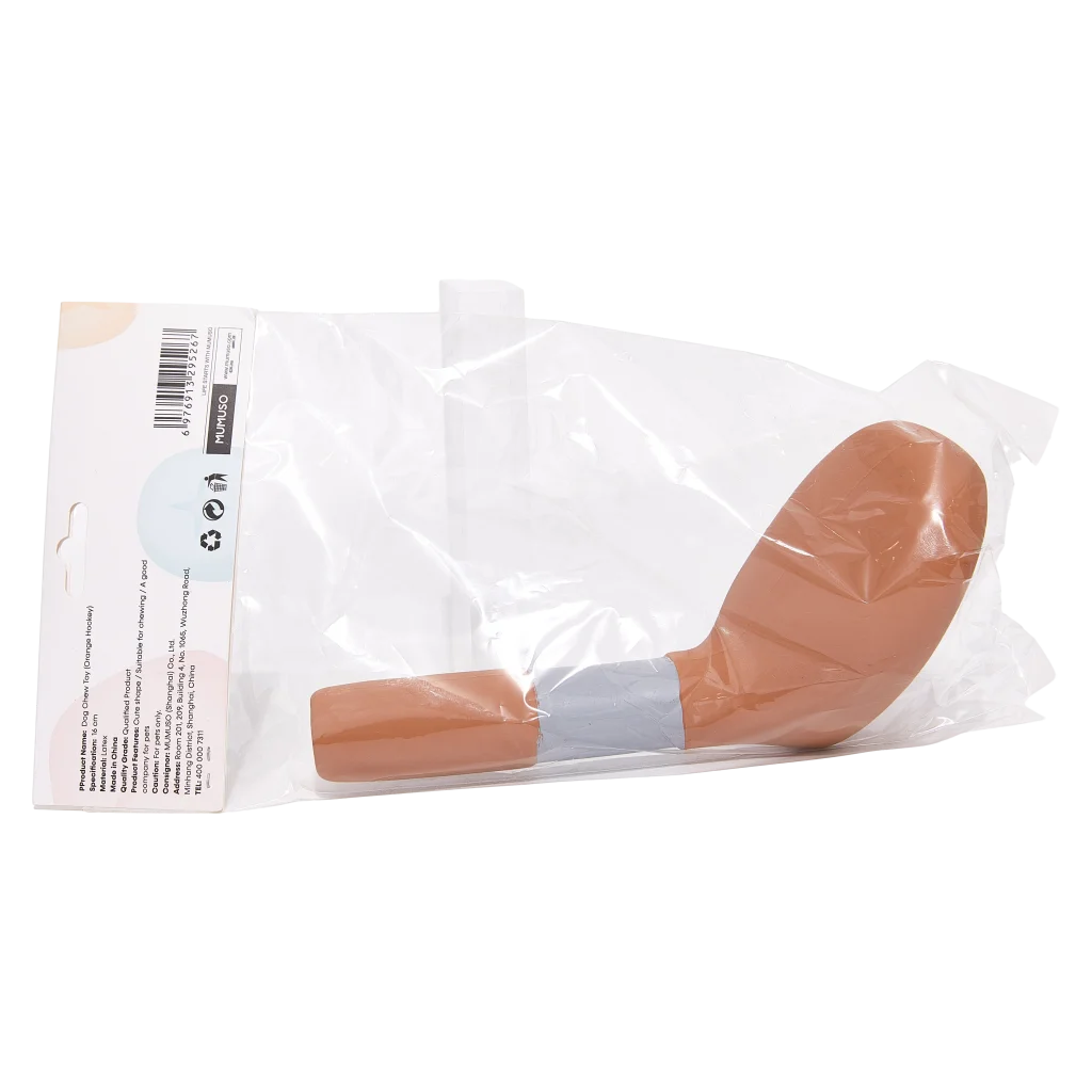 Hundespielzeug aus Latex im Hockeyschläger-Design (Orange)