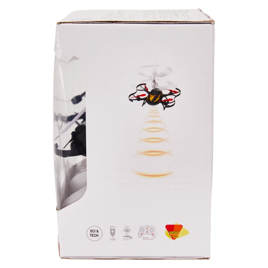 Induktions-Quadrocopter aus Polypropylen mit Dual-Modus-Fernbedienung (Schwarz/Weiß)