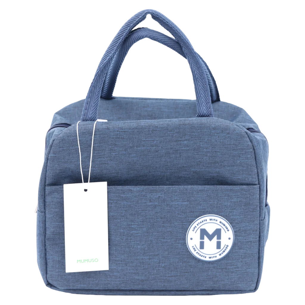 Isolierte Lunch-Bag mit Tragegriff, kompakt (Navyblau)