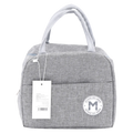 Isolierte Lunch-Tasche aus Köper-Kombinationsstoff (Grau)