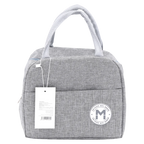 Isolierte Lunch-Tasche aus Köper-Kombinationsstoff (Grau)