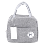 Isolierte Lunch-Tasche aus Köper-Kombinationsstoff (Grau)
