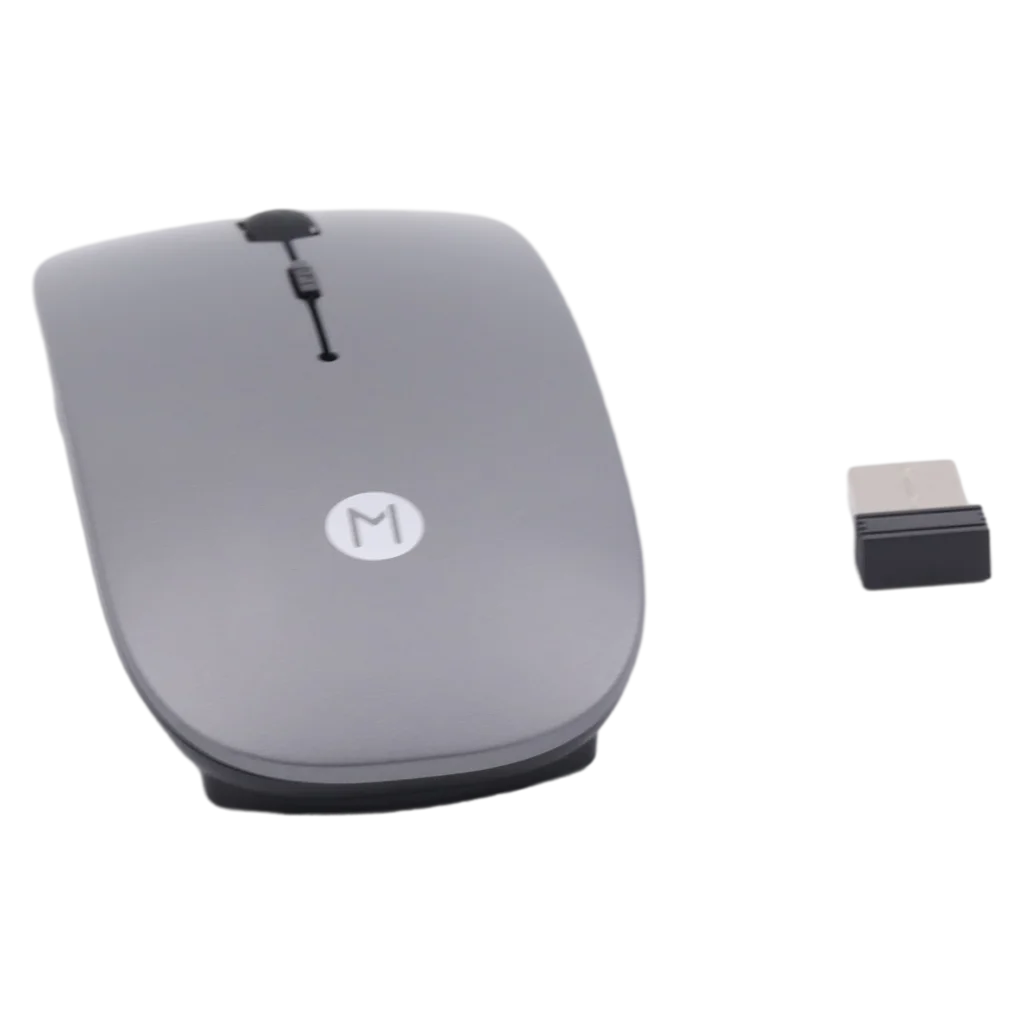 Ultradünne kabellose Maus für Laptop und PC (Grau)