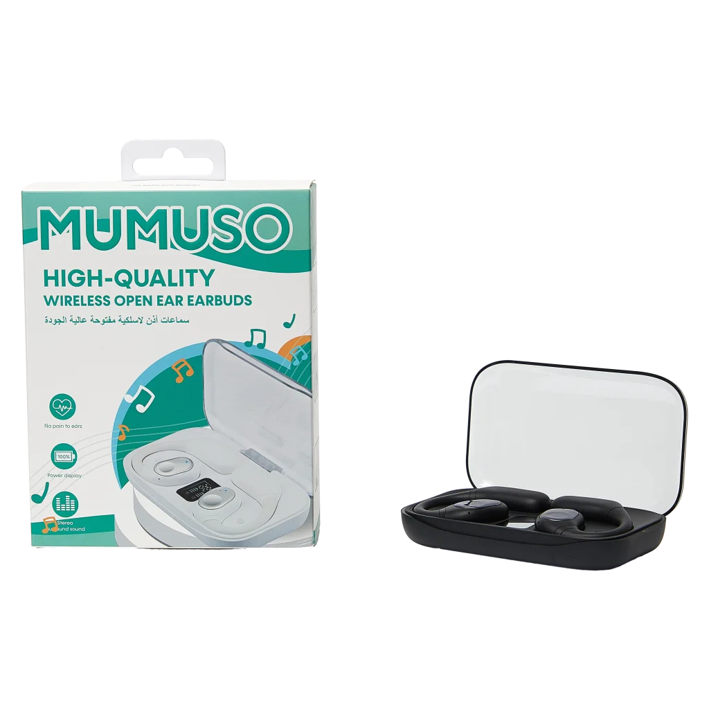 Kabellose Open-Ear-Earbuds für Musikgenuss (Schwarz)