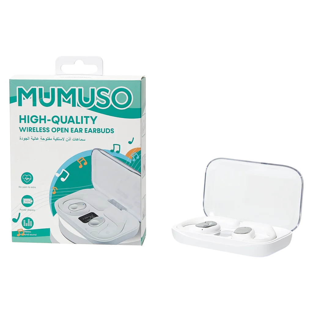 Kabellose Open-Ear Bluetooth Kopfhörer, ergonomisches Design (Weiß)