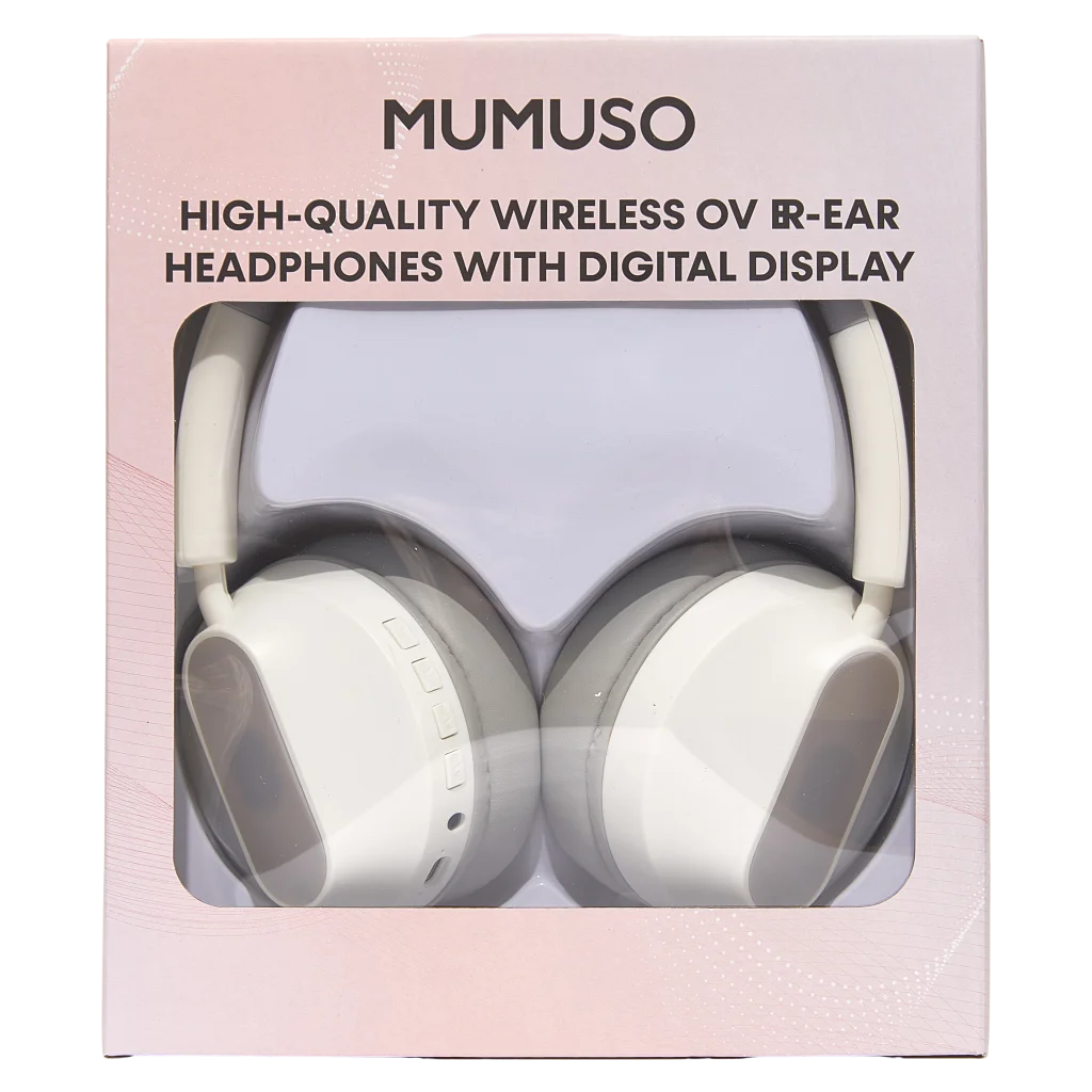 Kabellose Over-Ear-Kopfhörer mit digitalem Display (Weiß)