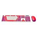 Kabellose Tastatur und Maus aus HIPS-Kunststoff, ergonomisch (Rot/Violett/Weiß)