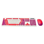 Kabellose Tastatur und Maus aus HIPS-Kunststoff, ergonomisch (Rot/Violett/Weiß)