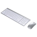 Wiederaufladbares kabelloses Tastatur-Maus-Set für Computer und Laptop (Silber)