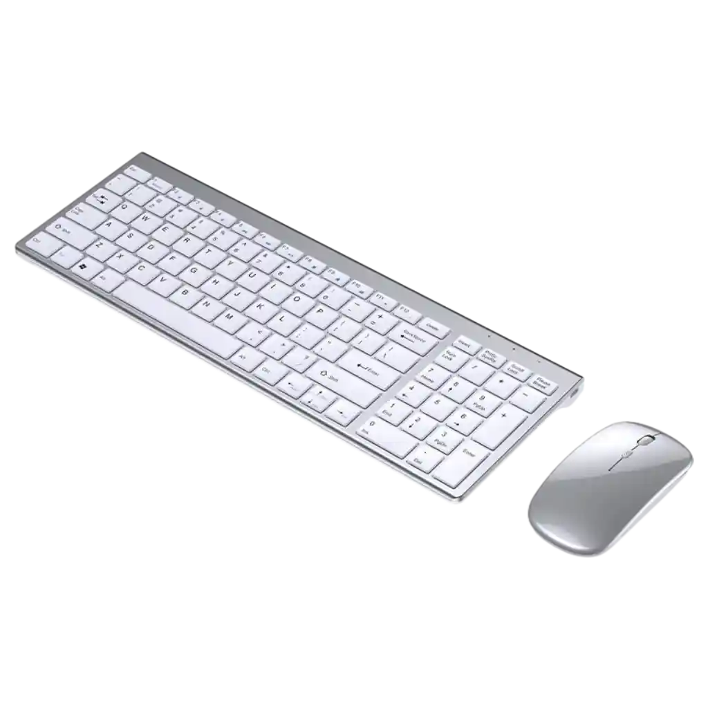 Wiederaufladbares kabelloses Tastatur-Maus-Set für Computer und Laptop (Silber)