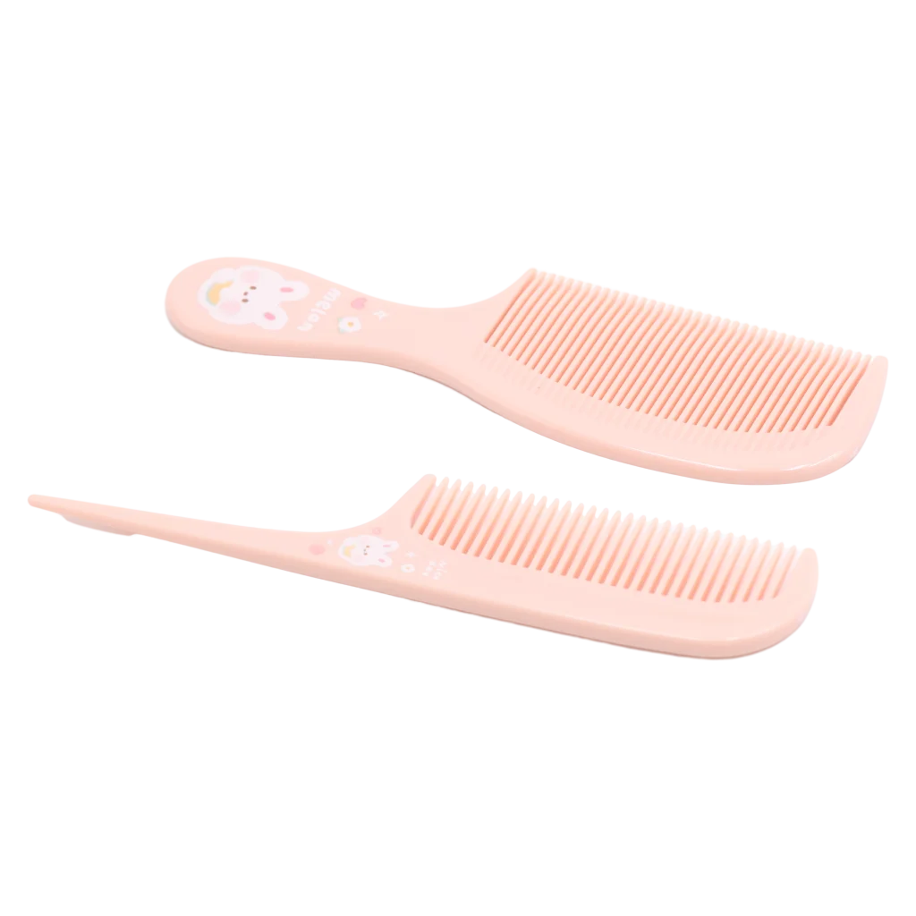 2-teiliges Polystyrol-Kamm-Set für Kinder, schonende Haarpflege (Rosa)