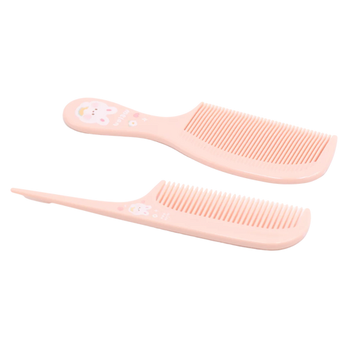2-teiliges Polystyrol-Kamm-Set für Kinder, schonende Haarpflege (Rosa)