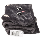 Kapuzen-Decke aus Polyester mit Katzen-Design (Grau)