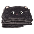 Kapuzen-Decke aus Polyester mit Katzen-Design (Grau)