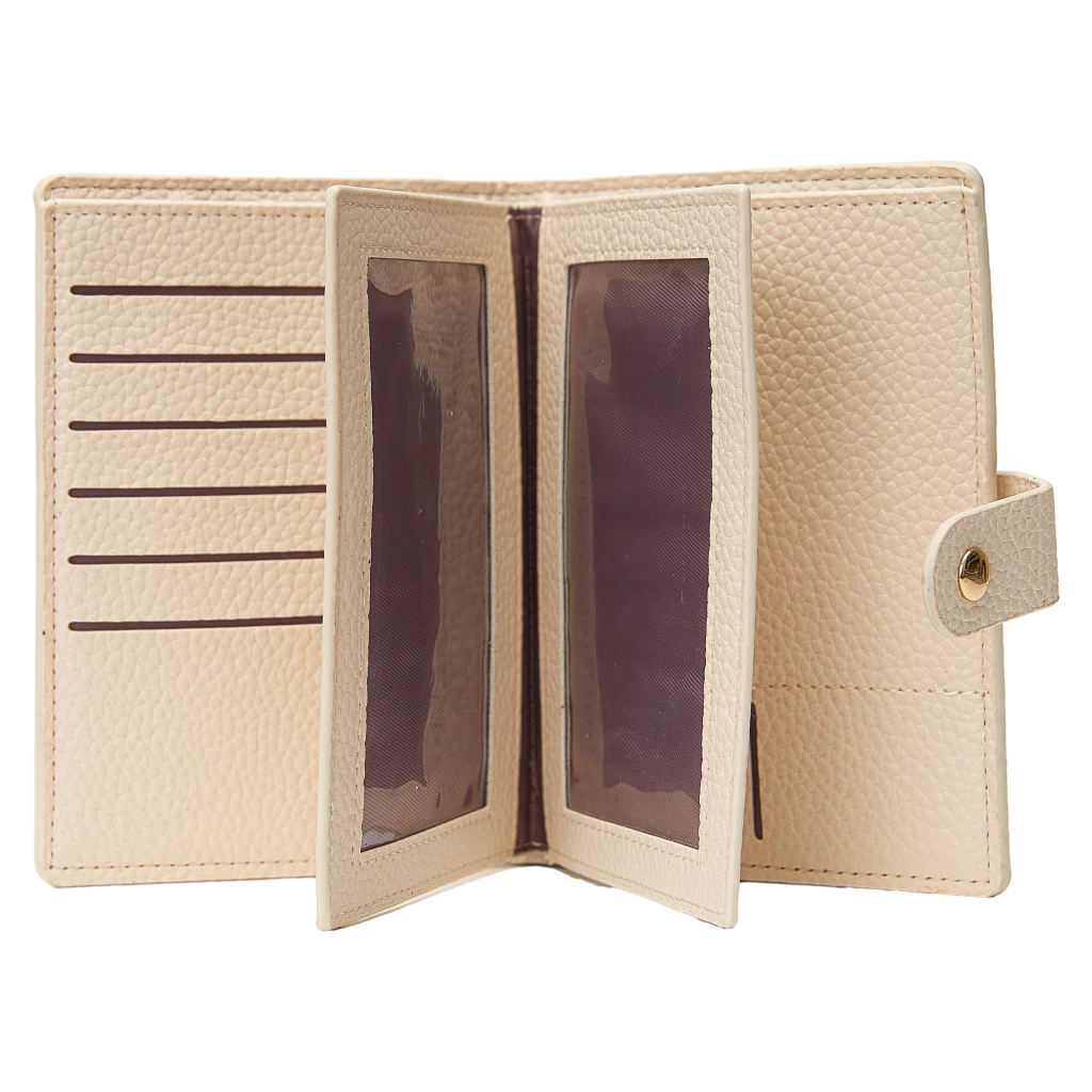 Kartenbörse aus Kunstleder, große Kapazität (Beige)