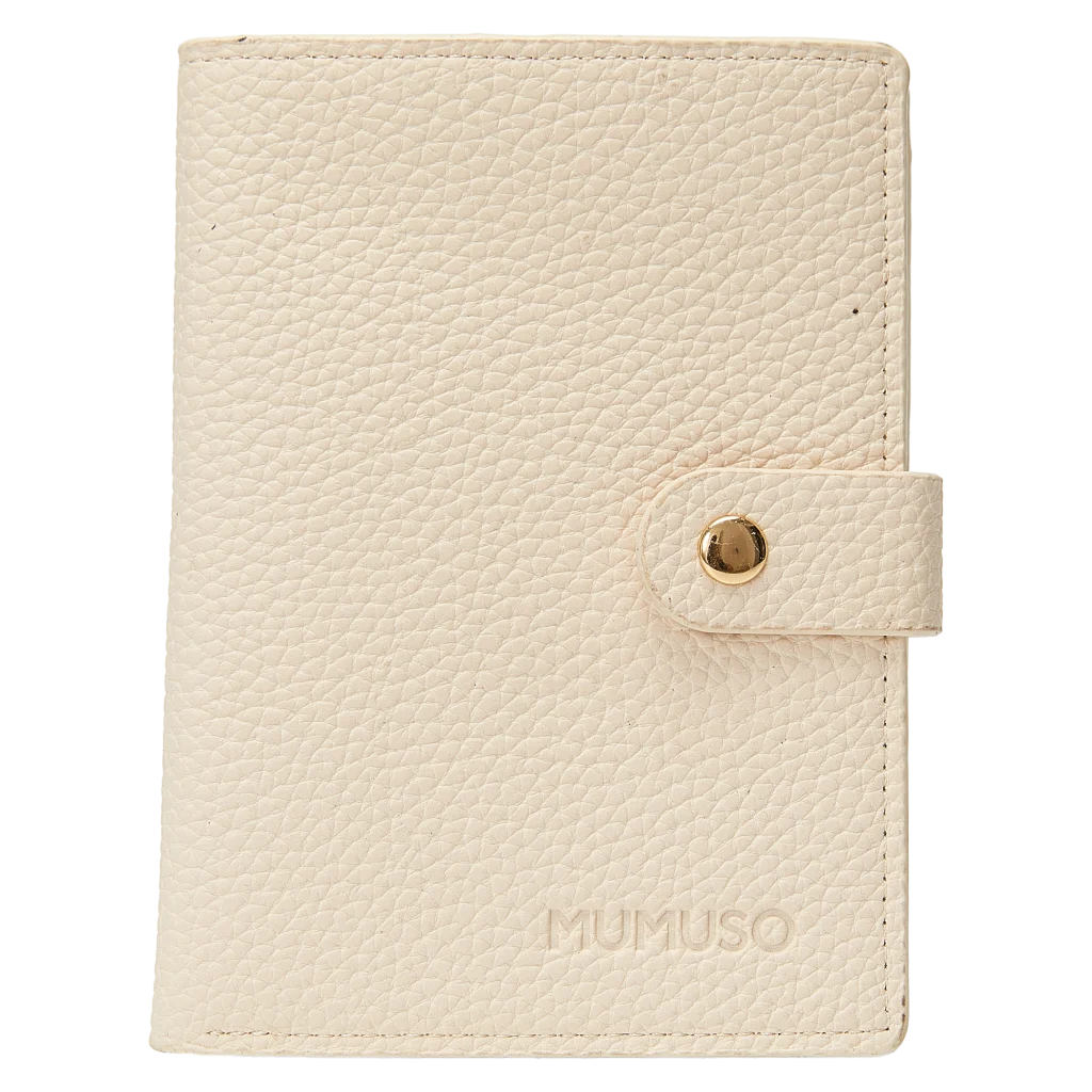 Kartenbörse aus Kunstleder, große Kapazität (Beige)