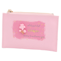 Kartenetui mit 3D-Blumen-Design, Kartenfächer und Schlüsselring (Rosa)