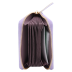 Kunstleder-Kartenetui mit 3D-Blumen-Design (Lila)