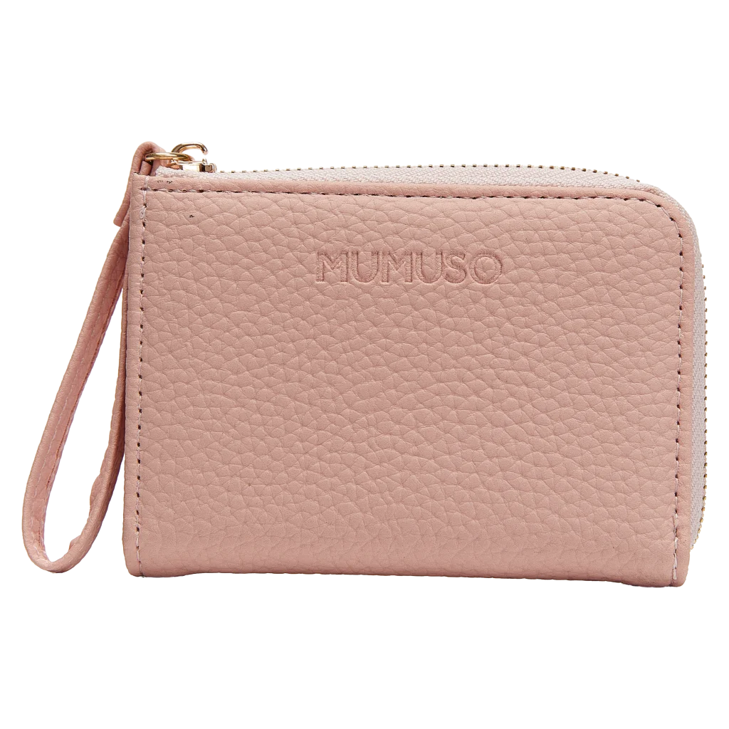 Kartenetui aus Kunstleder mit Reißverschluss (Rosa)