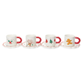 Keramiktasse mit Spiralhenkel und Weihnachts-Design, 250 ml (Rot/Weiß)