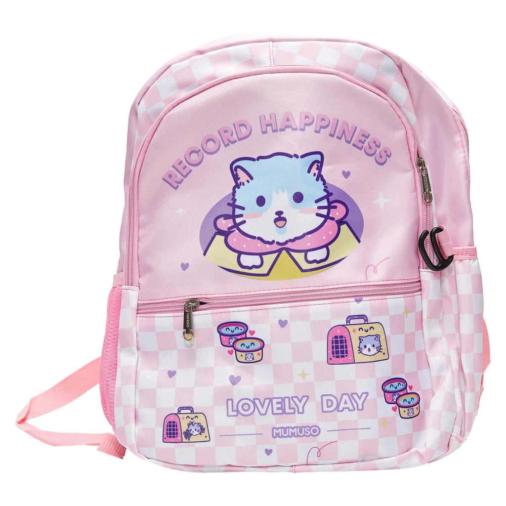 Kinder-Rucksack mit Katzen-Design, leicht &amp; vielseitig (Rosa)