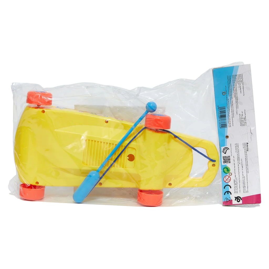 Kinder-Xylophon aus Kunststoff zum Ziehen, Mehrfarbig