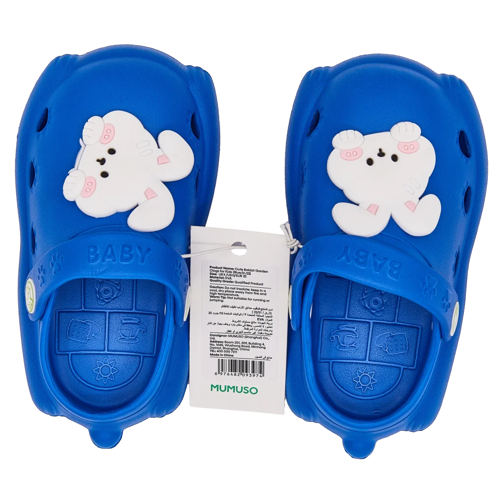 Kinder Clogs aus EVA mit Kaninchen-Design (Blau, 19-20)