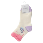 Kinder Crew-Socken mit Pferde-Design, Baumwollmischung (Rosa/Lila)