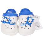 Kinder Gartenclogs aus EVA mit Bär-Design (Weiß/Blau), Größe 35-36