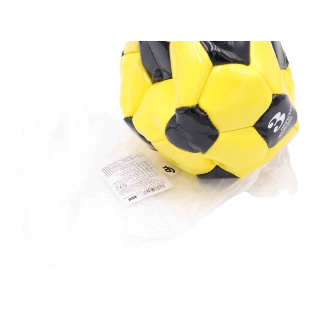 Kinder Fußball Größe 3 aus PVC-Leder (Gelb/Schwarz)