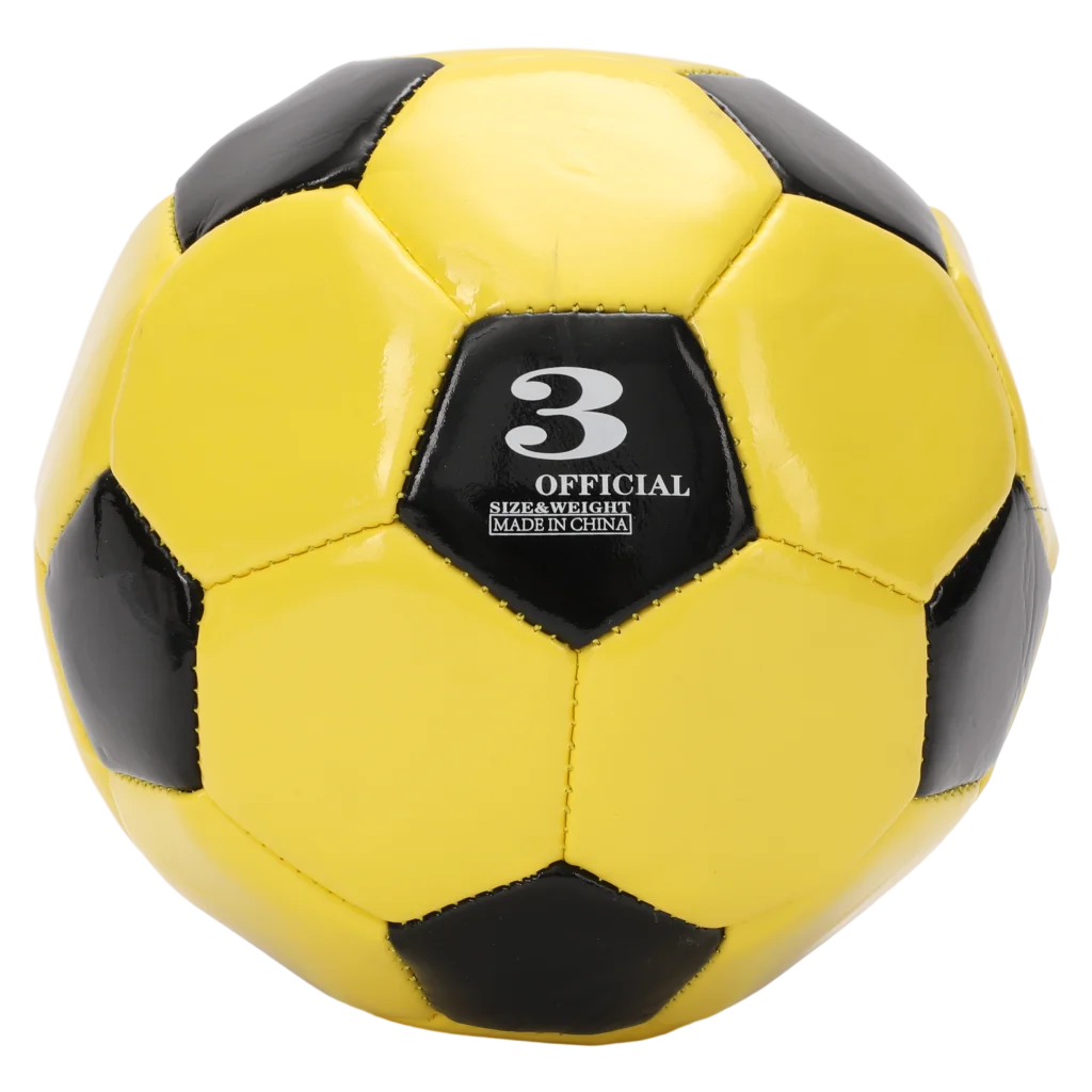 Kinder Fußball Größe 3 aus PVC-Leder (Gelb/Schwarz)
