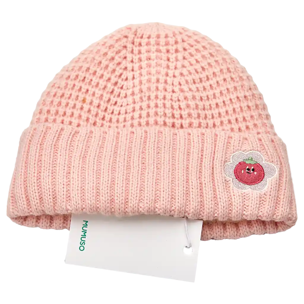 Kinder-Strickmütze aus Polyester mit Frucht-Design (Rosa)