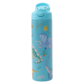 Isolierte Kinder-Trinkflasche aus Edelstahl, 500 ml mit Dinosaurier-Design (Blau)