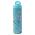 Isolierte Kinder-Trinkflasche aus Edelstahl, 500 ml mit Dinosaurier-Design (Blau)