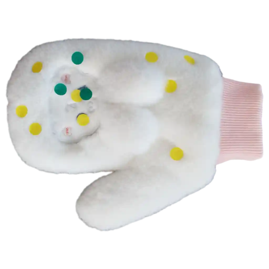 Kinderhandschuhe Plüsch mit Hasen-Design (Weiß/Rosa)
