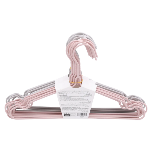 10er-Pack Kinderkleiderbügel aus PE und Stahldraht (Weiß/Rosa/Grau)