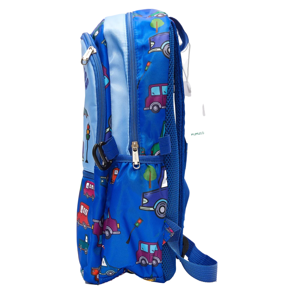 Kinderrucksack mit Auto-Design für Kinder (Blau)