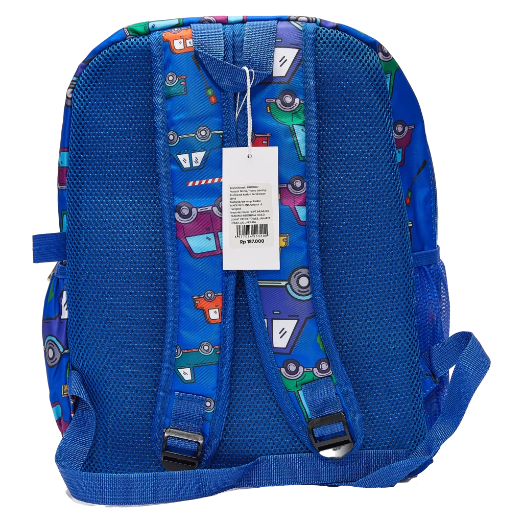 Kinderrucksack mit Auto-Design für Kinder (Blau)